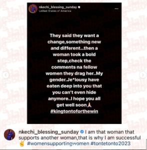 “My Gender. Jealousy Has Eaten Deep Into You All” - Nkechi Blessing Slams Women Who Are Against Tonto Dikeh’s Political Ambition