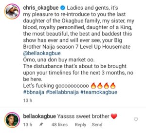 Actor Chris Okagbue Reveals His Relationship With Big Brother Naija Housemate, Bella 
