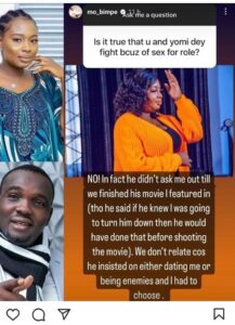 S*x For Role Allegation: Actress, MO Bimpe Finally Open Up On What Transpired Between Her And Yomi Fabiyi