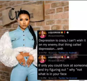 “Depression Is Crazy” – Bbnaija’s Liquorose Cries Out In New Post