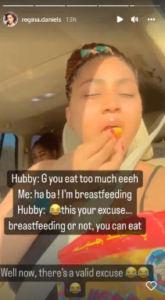 “G You Eat Too Much Eeee” – Ned Nwoko Complains About Regina Daniels Eating Habit (See Her Funny Response)