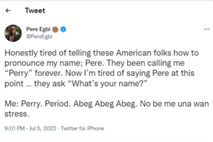 “No Be Me Una Wan Stress” – Bbnaija’s Pere Egbi Calls Out American Folks Who Pronounce His Name As “Perry”