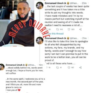 “Watching Myself At The Reunion Made Me Realize…” – Bbnaija’s Emmanuel Umoh Finally Tenders Apology Over His Action At The Reunion Show