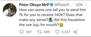 “You All Are Selfish And Greedy” – Singer, Peter Okoye Tell Fraud Victims, Reveals Why