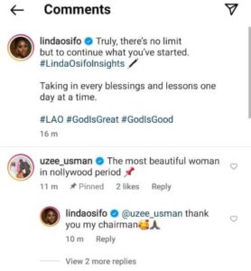 “You Are The Most Beautiful Woman In Nollywood” – Actor, Uzee Usman Gushes Linda Osifo (Photos)