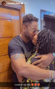"Mouth Wey Cross Don Use L1ck Plate"- Reactions As Cross & Mum Share A Kiss After Reuniting (VIDEO)