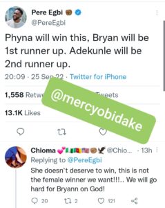 "She Is Not The Female Winner We Want"- Reactions As Pere Egbi Predicts Phyna To Win Bbnaija Season 7 