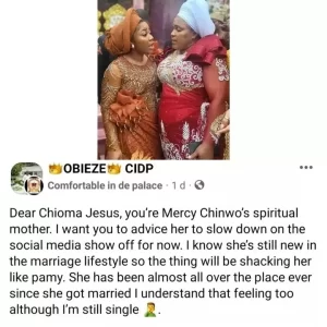 Media personality Obieze pens an open letter to gospel singer, Chioma Jesus, concerning her colleague, Mercy Chinwo