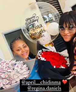 "I Met A Lady With Goals & High Sense Of Reasoning" Actress April Chidinma Organises A Surprise Birthday Celebration For Regina Daniels (Video/Photos)