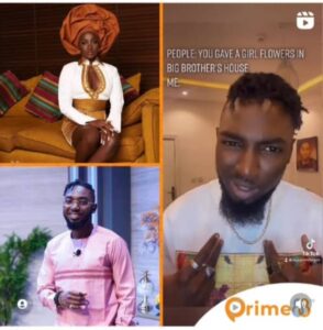 "Should We Play The Video For Him?", Reactions As Reality Tv Star, Jaypaul Denies Ever Giving Flowers To Saskay In The Bb Naija House.