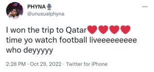 Phyna win trip to Qatar 
