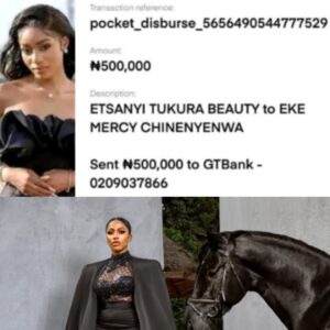 Boss Lady With The Doings , Reactions As Beauty Tukura Gifts Mercy Eke A Large Amount Of Cash For Her Birthday (Screenshots)