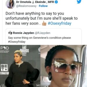 Popular Nollywood actress , Omotola Jolade Ekehinde has finally weighed in on Genevieve Nnaji's Mental breakdown claim.  This is coming months after faceless blogger and investigator, Gist lover revealed that Genevieve Nnaji was