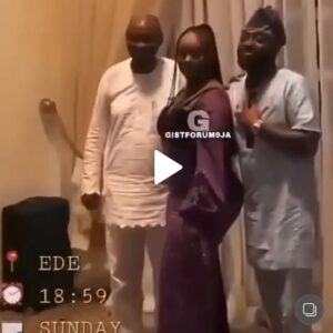 Chioma spotted for the first time with Davido and his father at Ademola’s inauguration (Video)