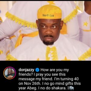 Don Jazzy Begs For Gifts Ahead Of His 40th Birthday.