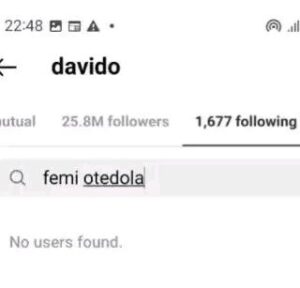 UPDATE: Davido reportedly unfollows Ifeanyi’s instagram account, Femi Otedola & Cuppy (Details)