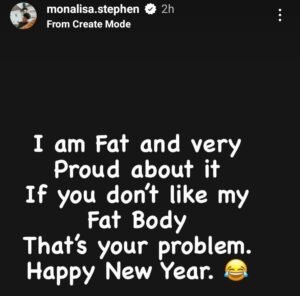 "Stop Putting Up F@t People For Dr@gs", Nollywood Actress, Monalisa Stephen Advices Teni 