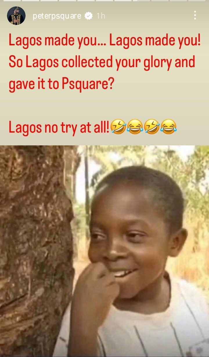 Peter Okoye L@shes Those Saying Lagos Made Psquare