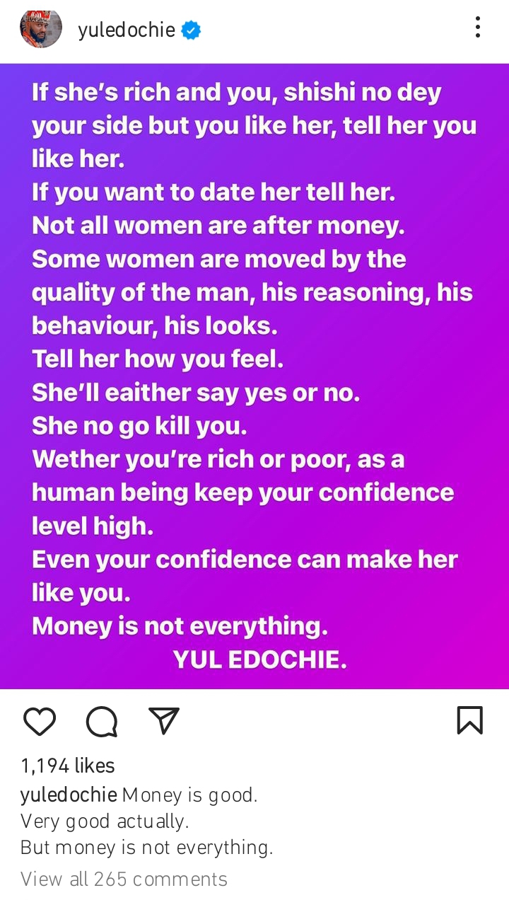 Actor Yul Edochie shares dating tips to men