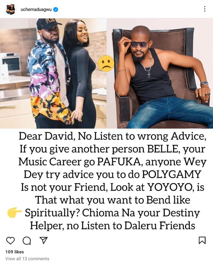 Uche Maduagwu advises Davido