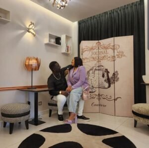 Seyi Law and wife in Paris