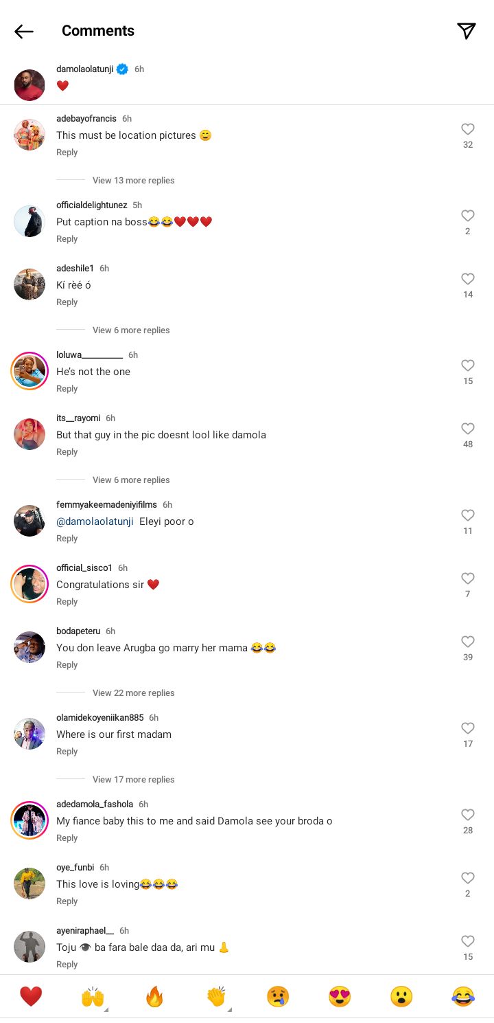 Damola's Instagram Post