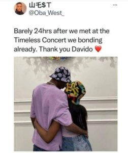 "Thank You For Giving Me My Soul Mate"- Lady Appreciates Davido After Meeting The Love Of Her Life At Timeless Concert