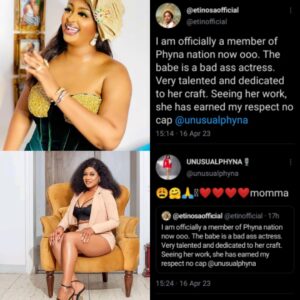 "I Am Now A Member Of Phynation"_ Nollywood Actress , Etinosa Idemudia Declares, Gives Reasons 
