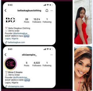 "Madam Copy Copy"- Bella Okagbue Fans Bl@st Olivia For Copying Their Queen's Merch Bio/Ideas