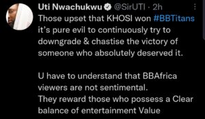 Uti Nwachukwu on Khosi