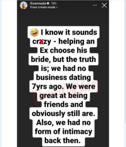  @maria This makes sense to me. If you have an ex it shows the relationship couldn’t work. I think it’s only matured people that tend to accept reality and stop turning love into hate. It’s best to have exe’s than to have a broken marriage. You are dating someone to see if you are both compatible as life partners. If it doesn’t work don’t force it. @geminiking Una go still nack 😂😂😂😂😂 @onyi When women say a man is their friend, men finds it funny because we know how men thinks. Okay give that your ex a chance and see if he no go knack you. So you are not wife material enough, you are just good for friendship 😂 @elegantfashion Until he’s officially married and you start seeing them both more often and he gives her,(the wife)all the attention. Make sure to come back and tell us the real feelings. Ifu Ifu Ifu! Hmmm ! Ok oo @miswiz Whoever ends up marrying this man , won’t enjoy him, you both are still low key into each other, by the time you both realize , it’s gonna be a problem for the 3rd party .