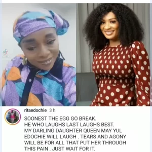 Soonest The Egg Will Break"- Actress Rita Edochie Sheds More Light On The Spiritual B@ttle She Is Currently F!ghting For May Edochie