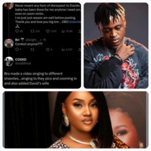 "I Never Meant To Disrespect You"- Singer, Cheque issues public apology to Davido over alleged disrespect to Chioma (DETAIL)