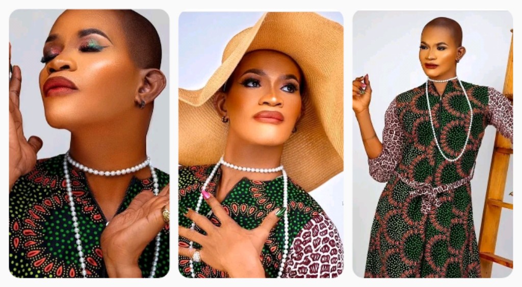 "Queen Of Lasgidi"- Actor Uche Maduagwu crowns himself as he shares photos of himself dressed like a lady