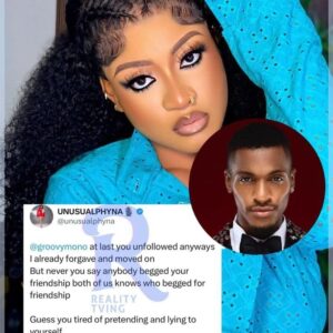 "Guess You're Tired Of Lying & Pretending" Phyna F!res Back At Groovy As They Unfollow Each Other, Reveals What Ultimately Caused Their Break-up