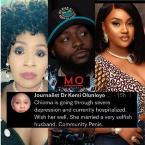 "Chioma Is Going Through Severe Depression & Currently Hospitalized"- Kemi Olunloyo Alleges (Detail)