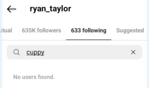 Ryan Taylor unfollows cuppy