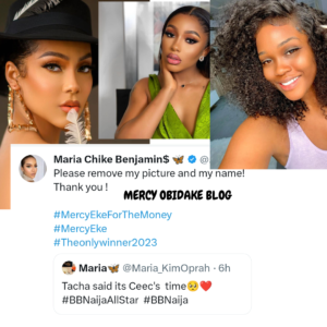 "Remove My Name And Picture From Your Profile"- Reality Tv Star, Maria Chike Benjamin Tells Fan Who Showed Support For Ceec (Detail)