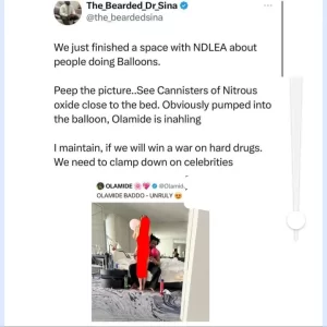 Nigerian Doctor Calls out singer Olamide for publicly Sniffing Hard dr*gs called “Ballons “ (DETAIL)
