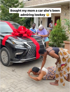 “Anything she likes, I buy for her”-Influencer, Ashmusy says as she splashes N24 million to gift her mum a Lexus GR460 (VIDEO/PHOTOS)