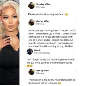 " I Was 21 When I Entered The House, Didn't Kiss All The Guys On The Show......."- Nina Shades Ilebaye ( Read Her Full Tweet )