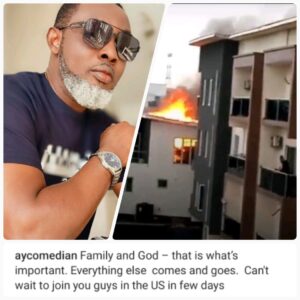 Comedian, AY Reacts As Fire Guts His House In Lagos (VIDEO/PHOTOS)