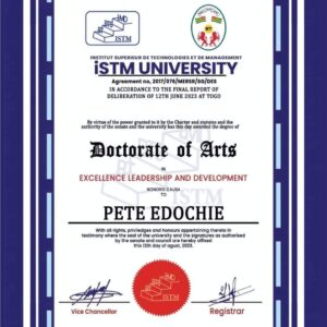 Pete edochie doctorate degree