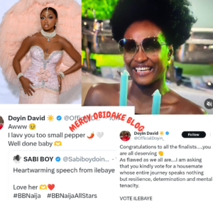  "I Lavv You Too Small Pepper"- Doyin Writes After Ilebaye's Heartfelt Speech, Tells Fans To Vote For Her