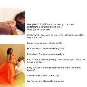 Chielotam, The Lord Remembered Me, I Love You So Much..."- Actor Ifeanyi Kalu & Wife Welcome Their First Child (DETAIL)