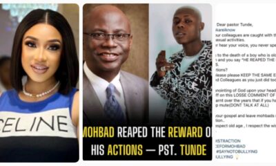 “Keep the same energy with your corrupted colleagues as you did today” — Tonto Dikeh fires back at Pastor Tunde Bakare Over his comment about Mohbad reaping the reward of his action (Detail)