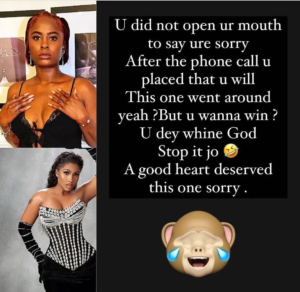 "How Can You Win, When You Didn't Apologise To Me"- BBN Ella Mocks Mercy Eke