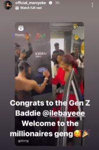 "Welcome To The Millionaire's Geng"- Mercy Eke Congratulates Ilebaye For Winning Bbnaija All Stars (VIDEO)
