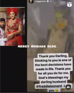"Sticking to you is one of the best decisions have made in life" Peggy Ovire tell husband, Freddie Leonard as he surprises her on her birthday (VIDEO)