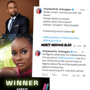 "Ilebaye Doesnt Deserve To Win"- Ultimate love winner, Kachi Writes, M0cks Her For Not Answering Her Questions Correctly
